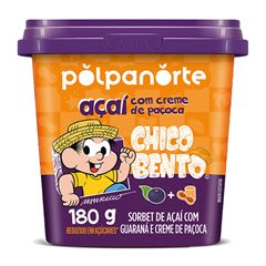 SORBET DE AÇAÍ COM CREME DE PAÇOCA POLPANORTE TURMA DA MÔNICA 180G