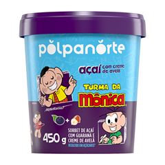 SORBET DE AÇAÍ COM CREME DE AVELÃ POLPANORTE TURMA DA MÔNICA 450G