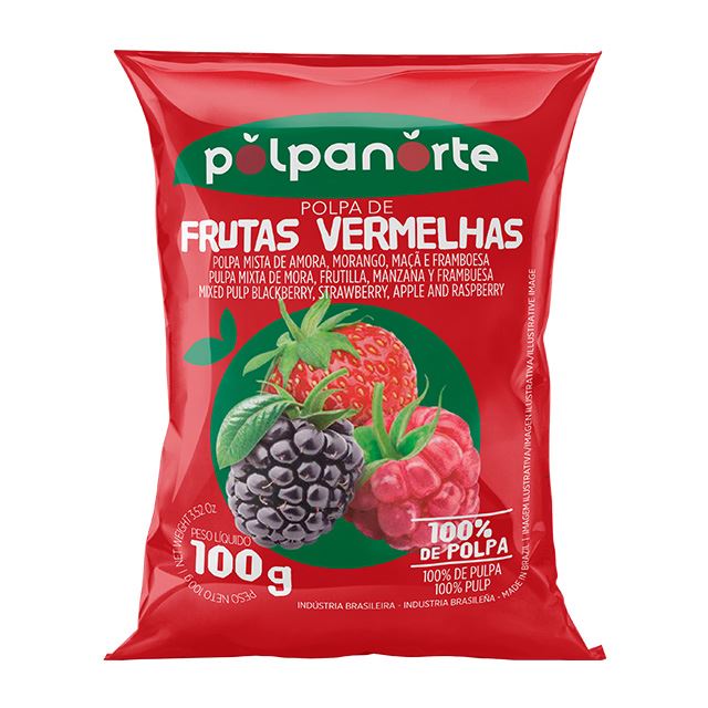POLPA DE FRUTAS VERMELHAS POLPANORTE 100G